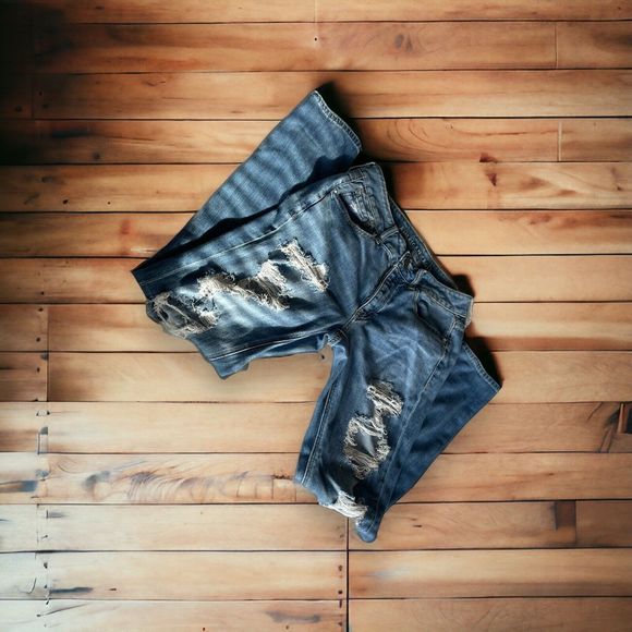 Preowned American Eagle Distressed Sz 2 Women's Comfortable Regular Fit Jeans - Picture 2 of 12